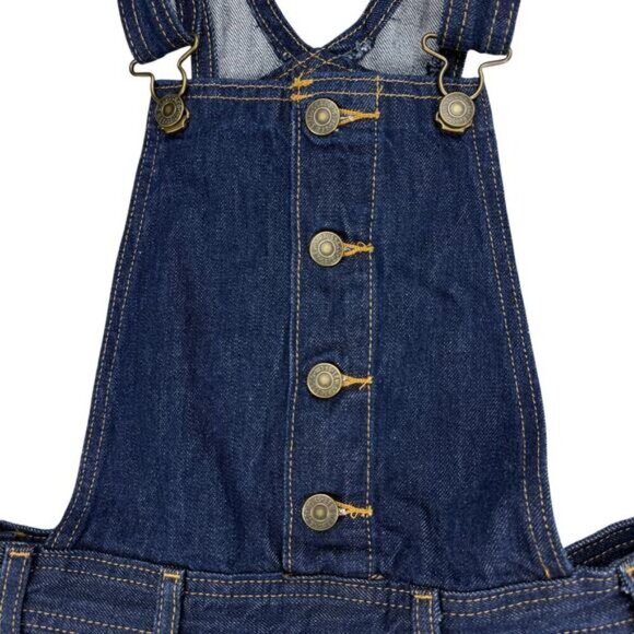 LEVI'S Orange Tab Overalls Jumpsuit Sz 25 Blue Raw Fringe Hem - Picture 9 of 14